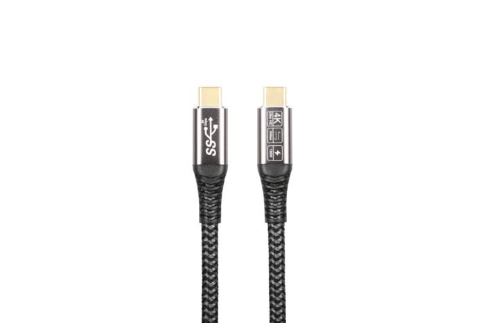USB 3.2 C TO C MALE TO MALE CALBE,   Gold plated connector,  pin with 3u,    SUPPORT 20G,  PD100W,  4K 60HZ,    ALU ALLOY SHELL,   BRAIDED JACKET - Image 3