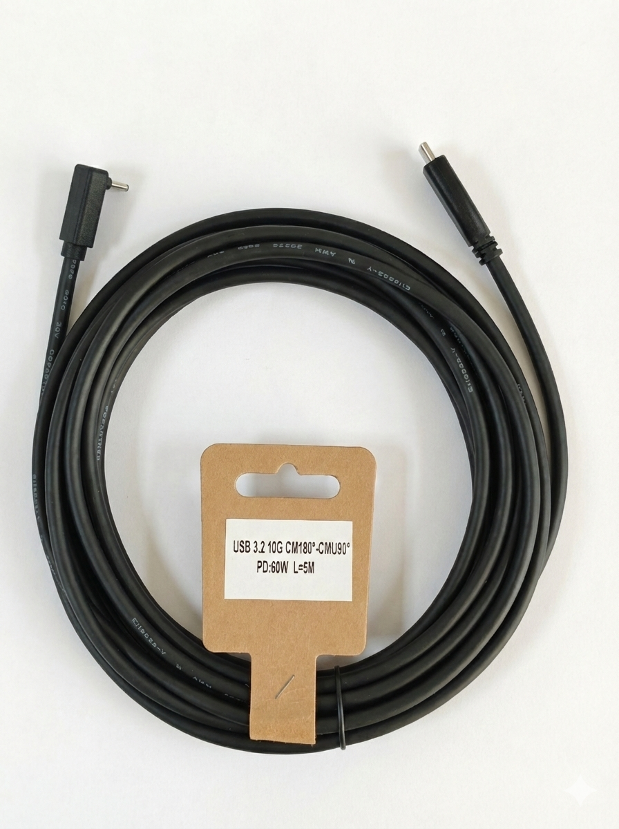 USB 3.2 10G CM 180°-CMU90° PD60W Cable - Image 2