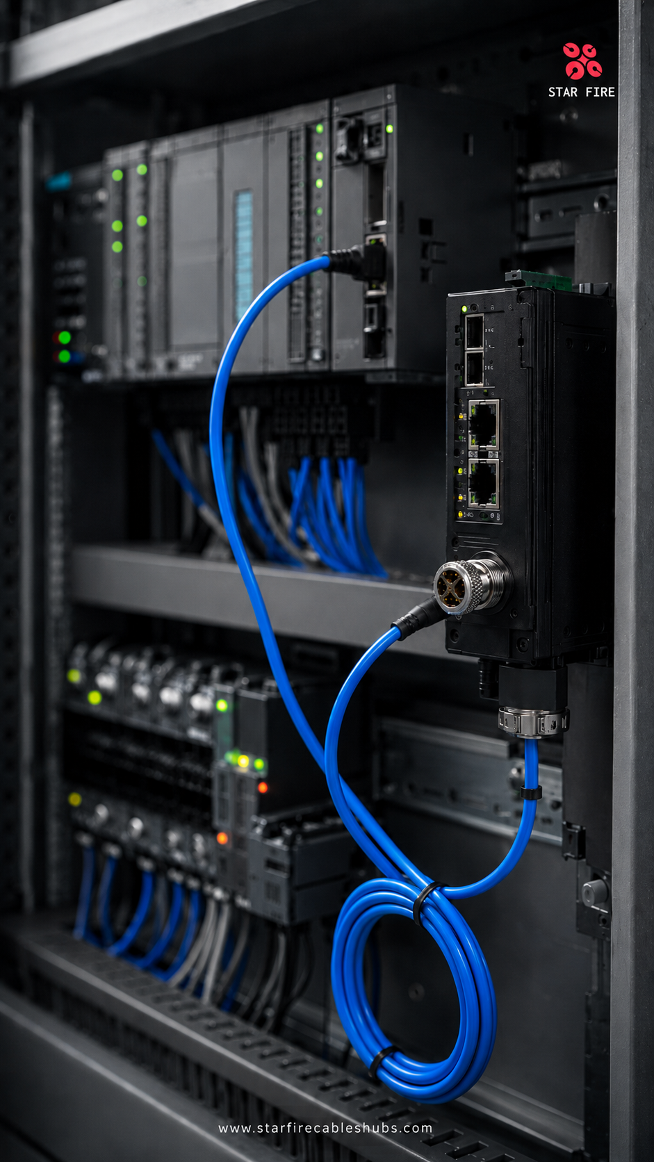 M12 8-Pin X-Code Male to RJ45 CAT6A Industrial Ethernet Cable - Image 4
