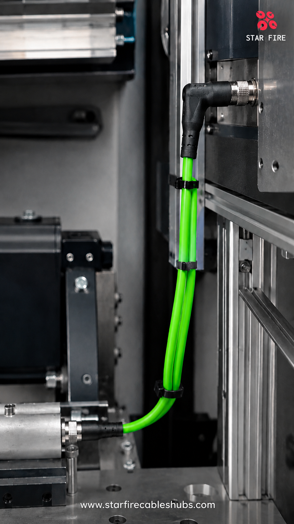 M12 8-Pin A-Code Male Angled to Female CAT5E Industrial Cable - Image 4