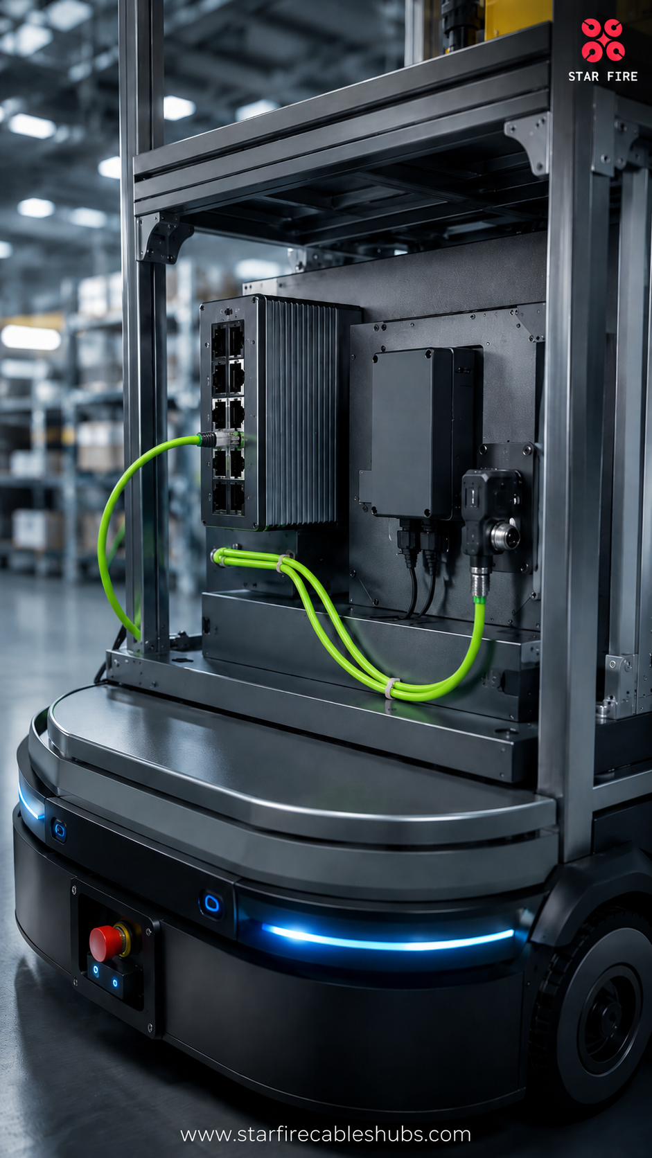 M12 4-Pin D-Code Male Angled to RJ45 Industrial Ethernet Cable - Image 4