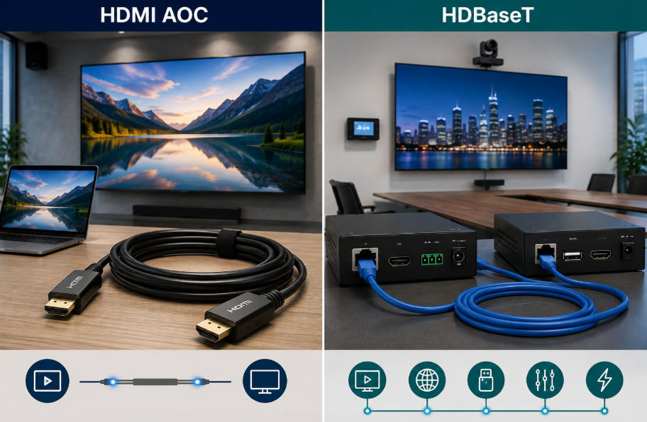 HDMI AOC vs. HDBaseT for Pro AV